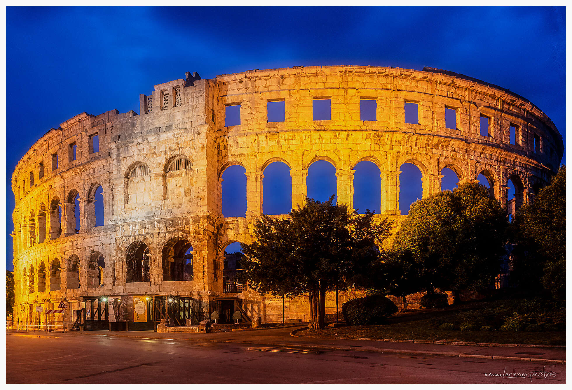 Before sunrise at Pula collosseum