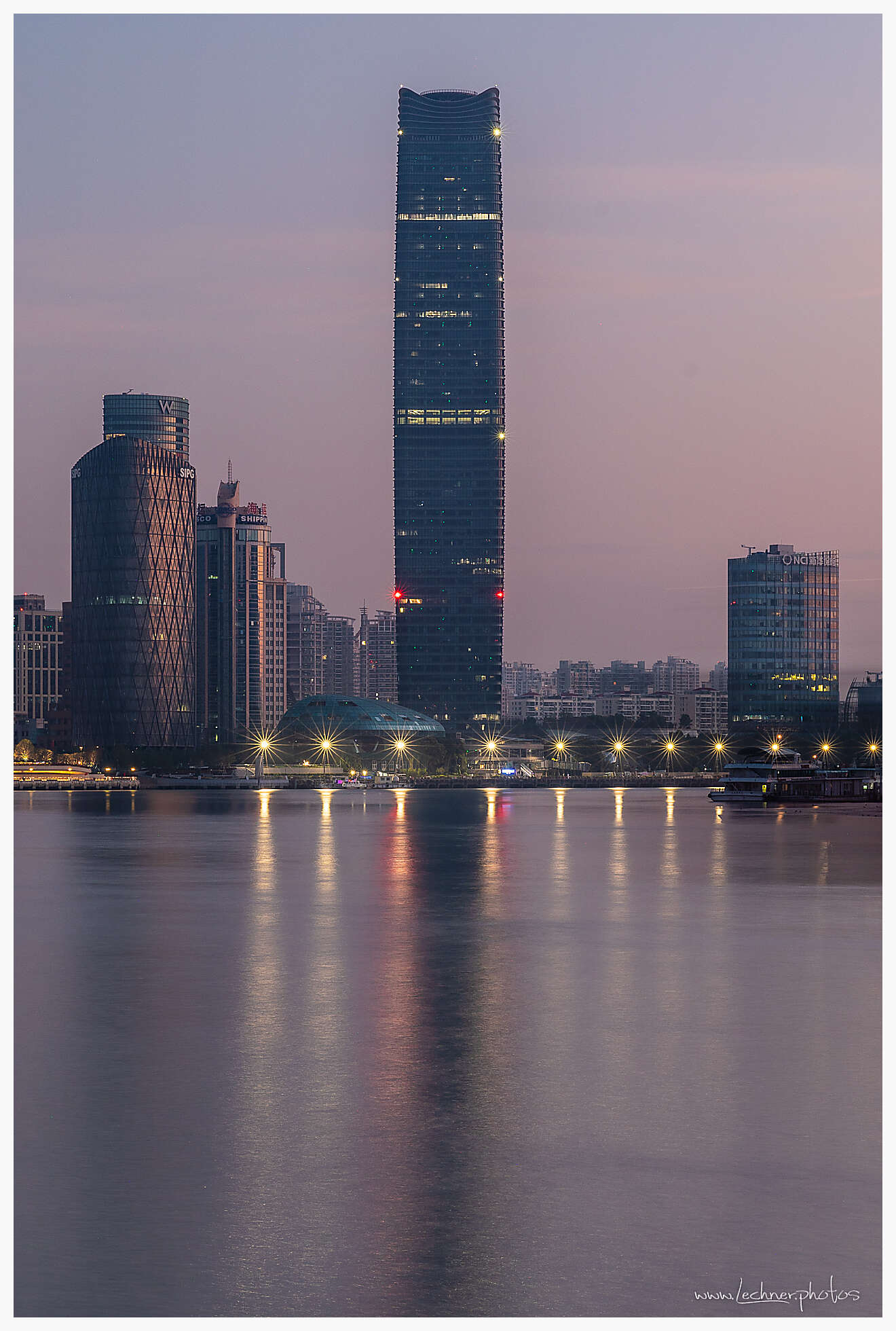 Sinar Mas Tower before sunrse