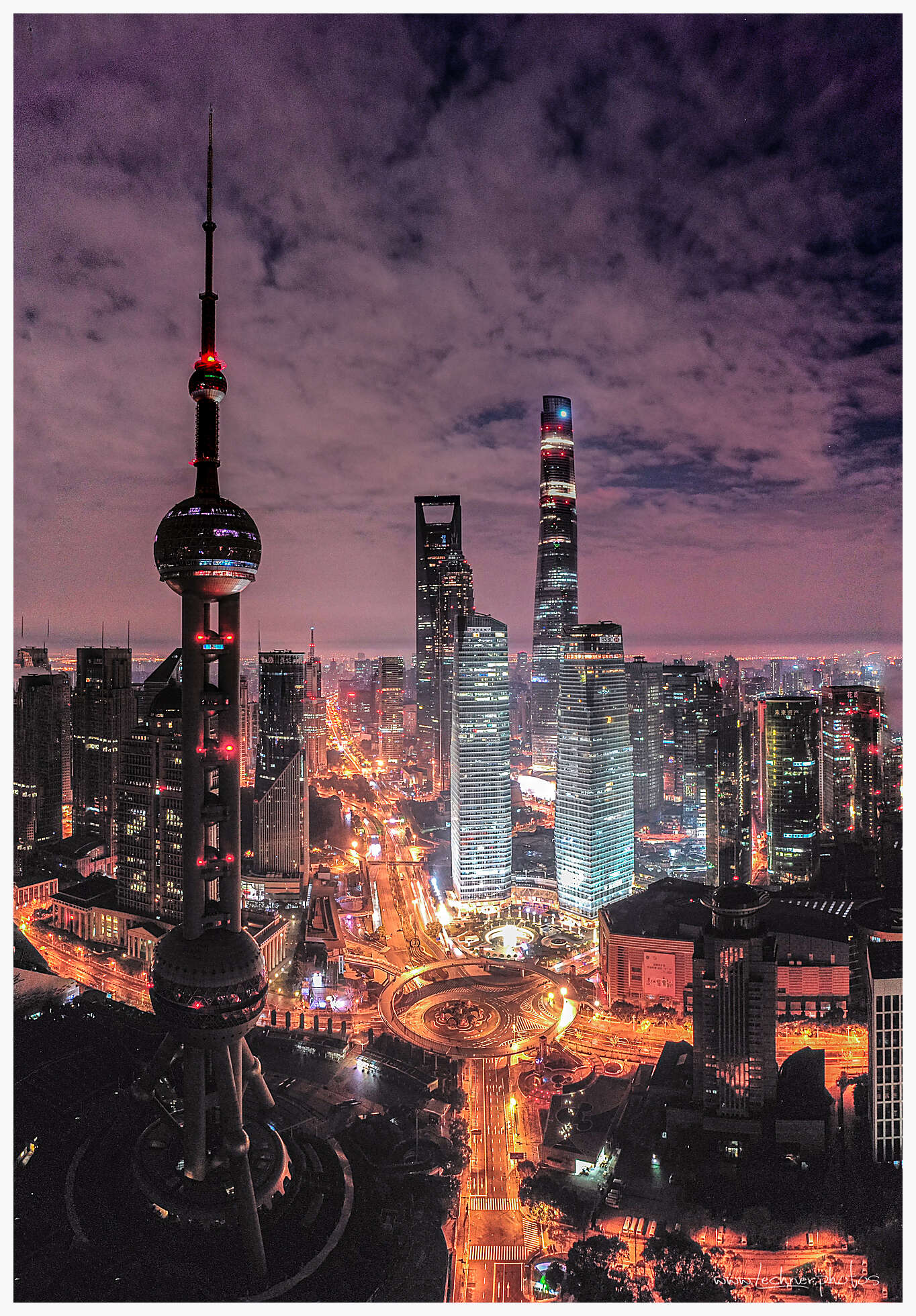 20210213 morning flight all towers - Shanghai Skyline