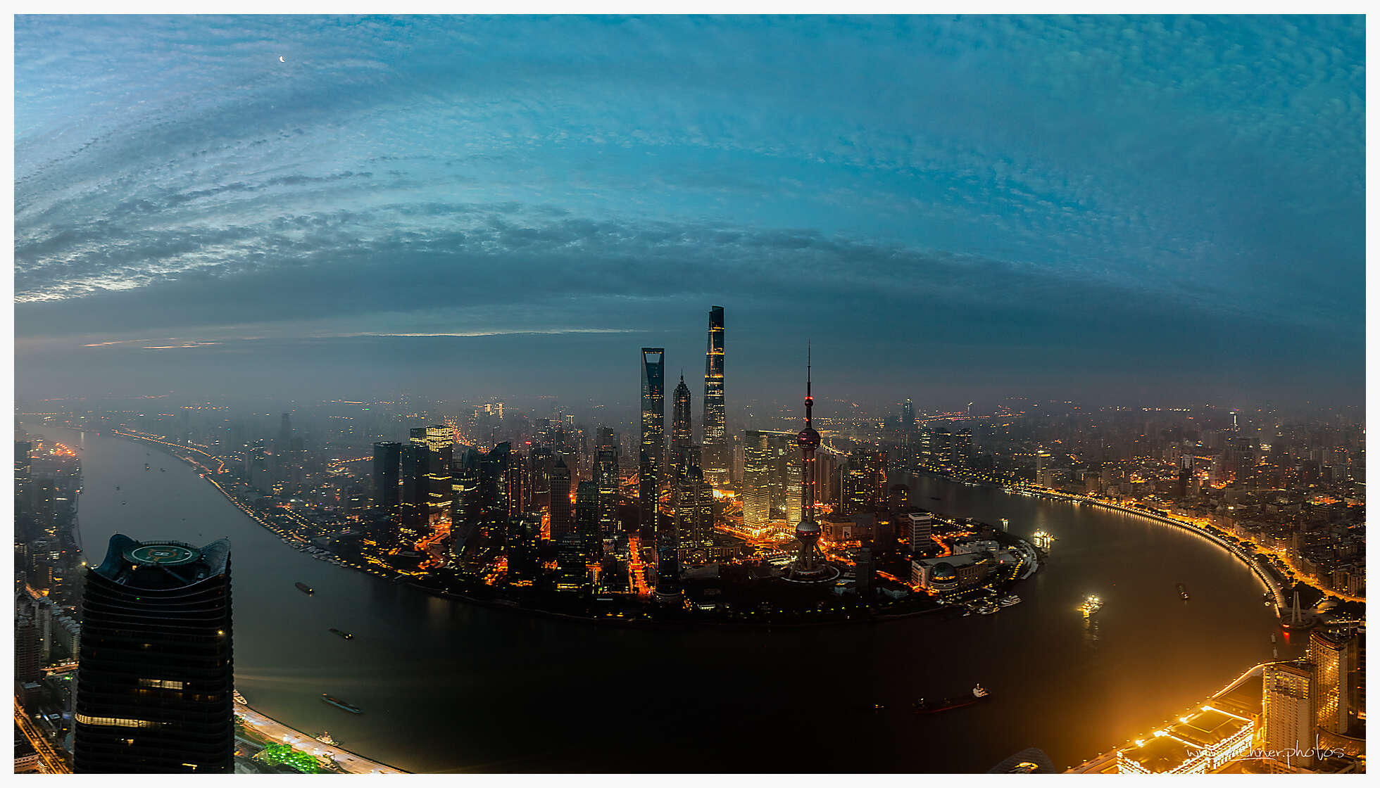 Huangpu view of Pudong sunrise