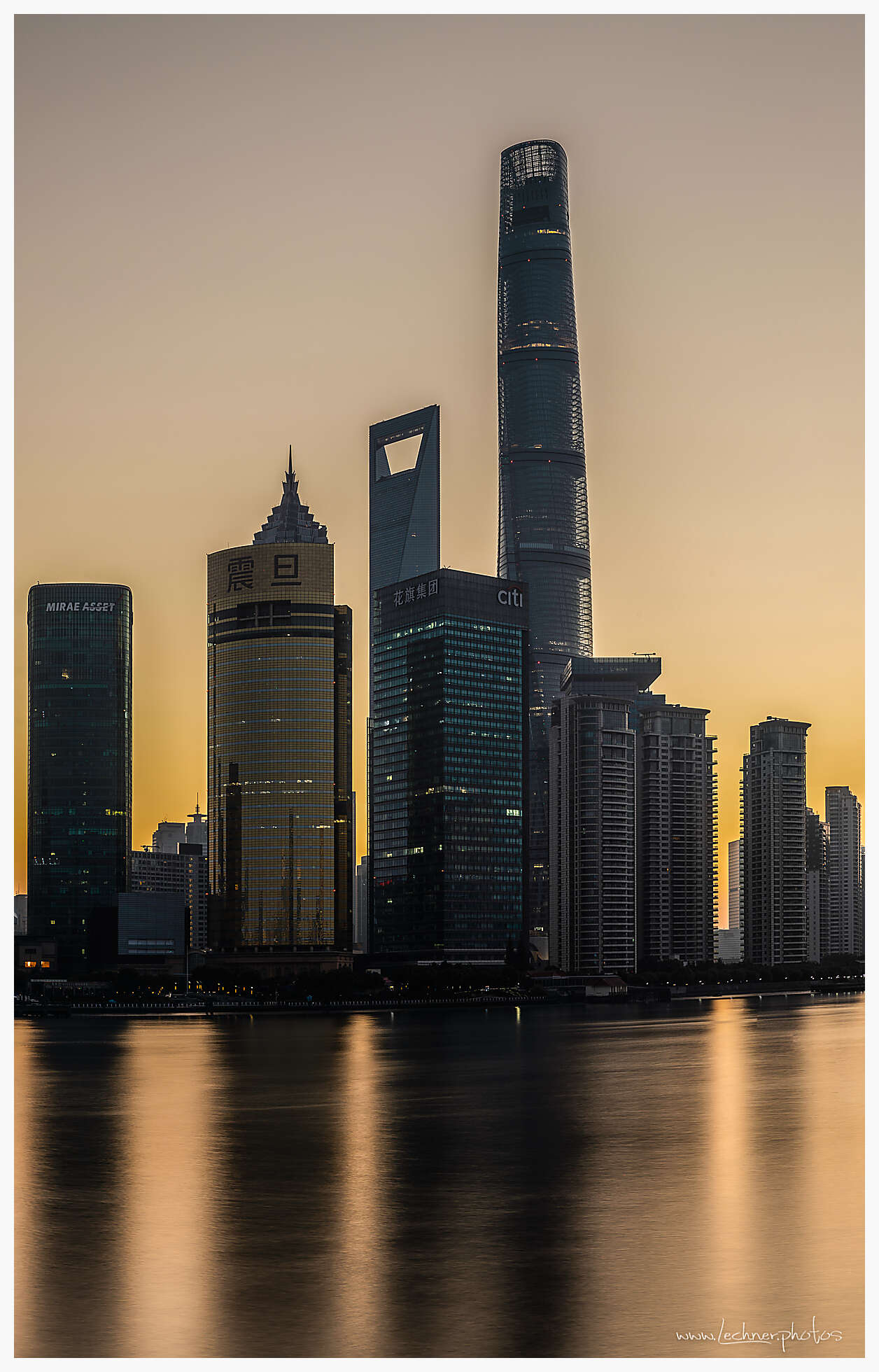 Shanghai tower morning glow