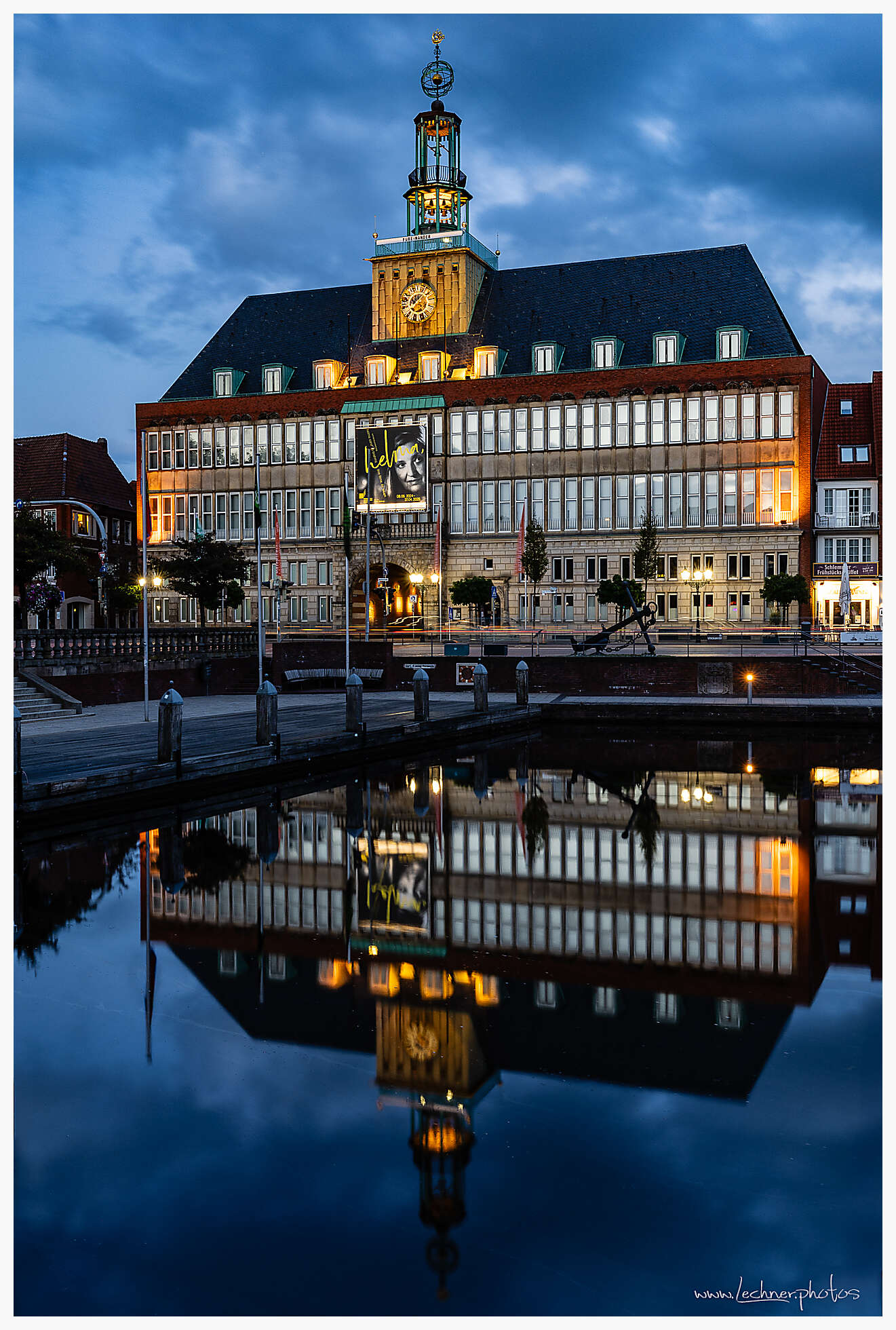 Emden museum after sunset